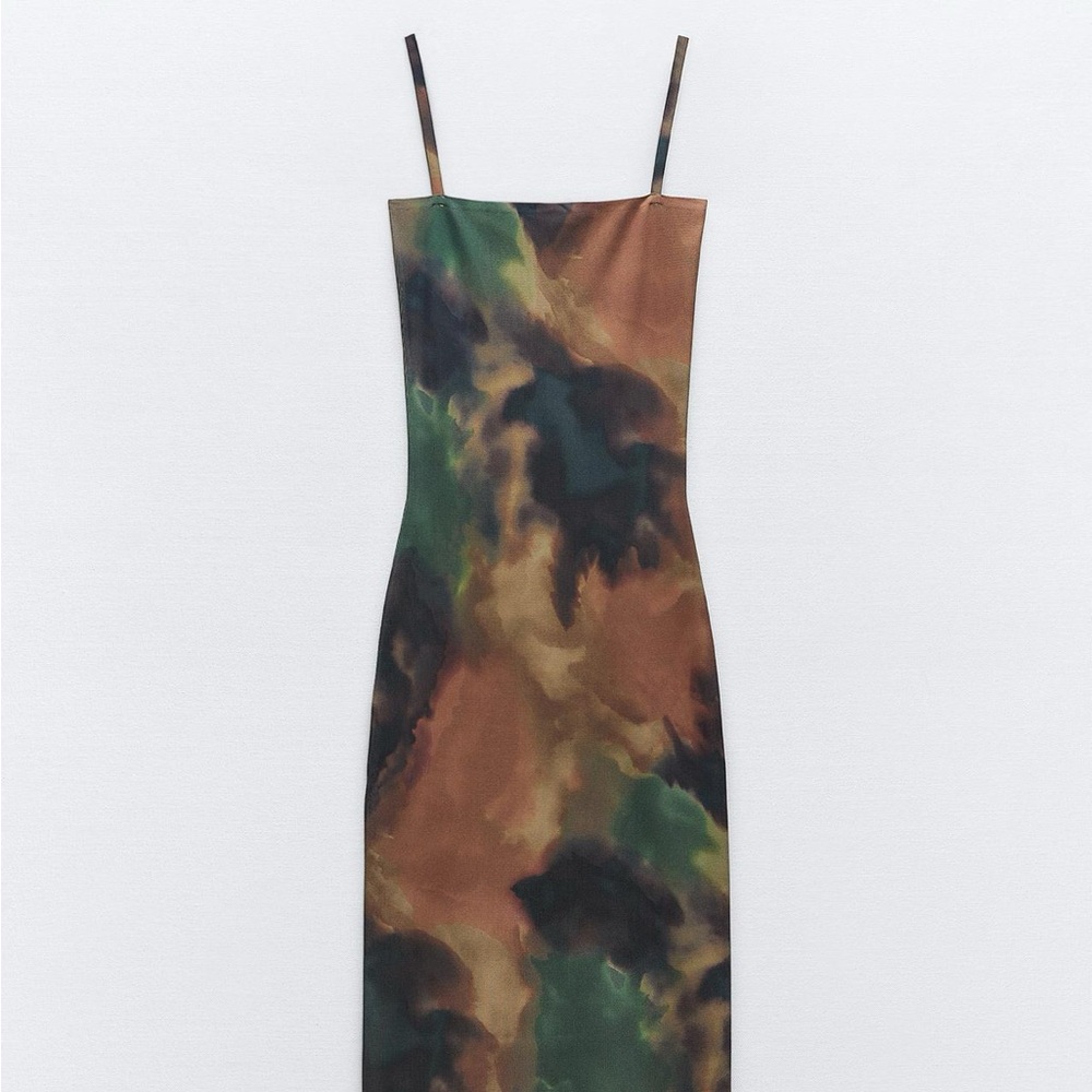 Zara Strapless Camouflage Dress